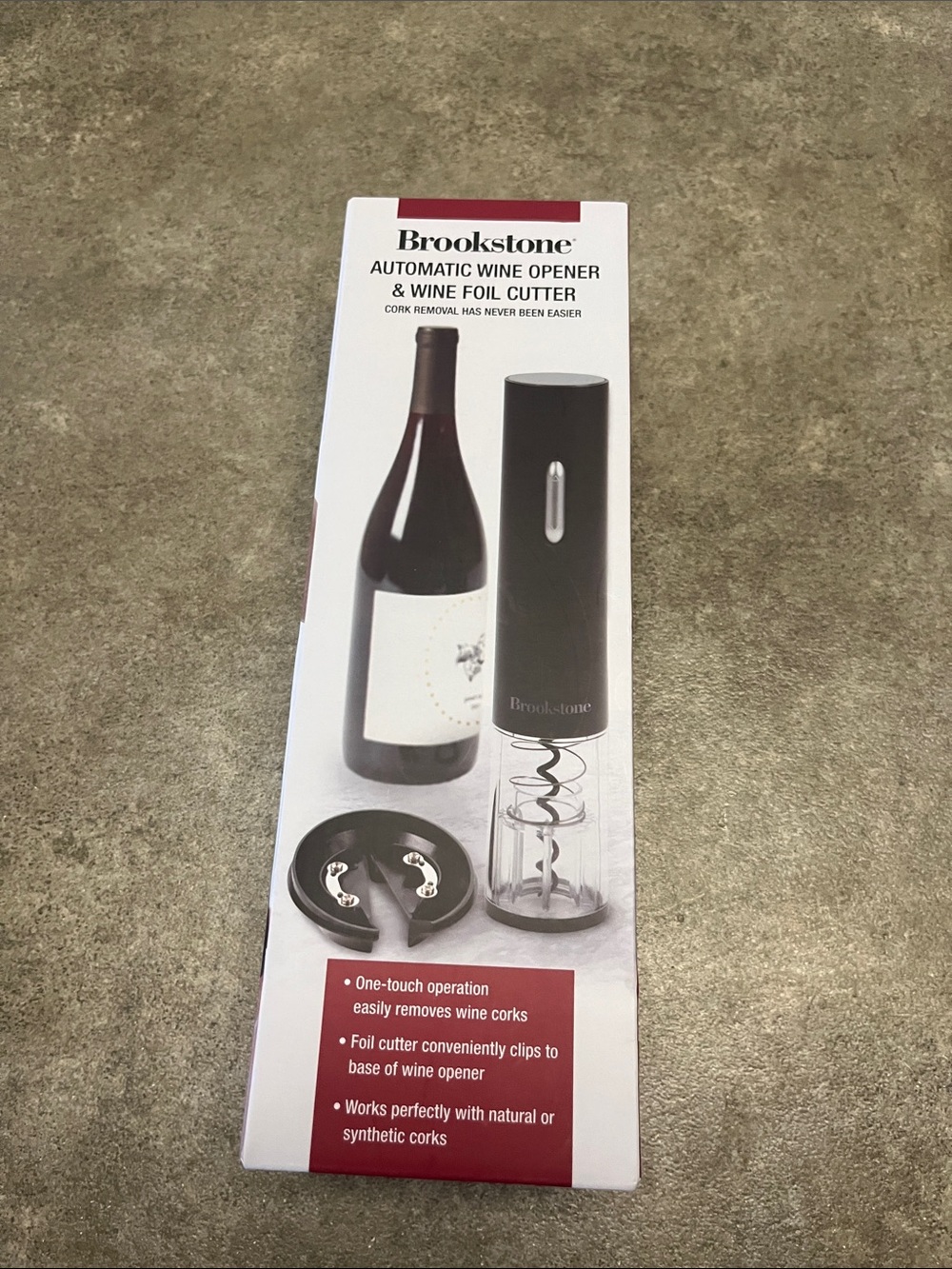 New in sealed box Brookstone auto wine opener